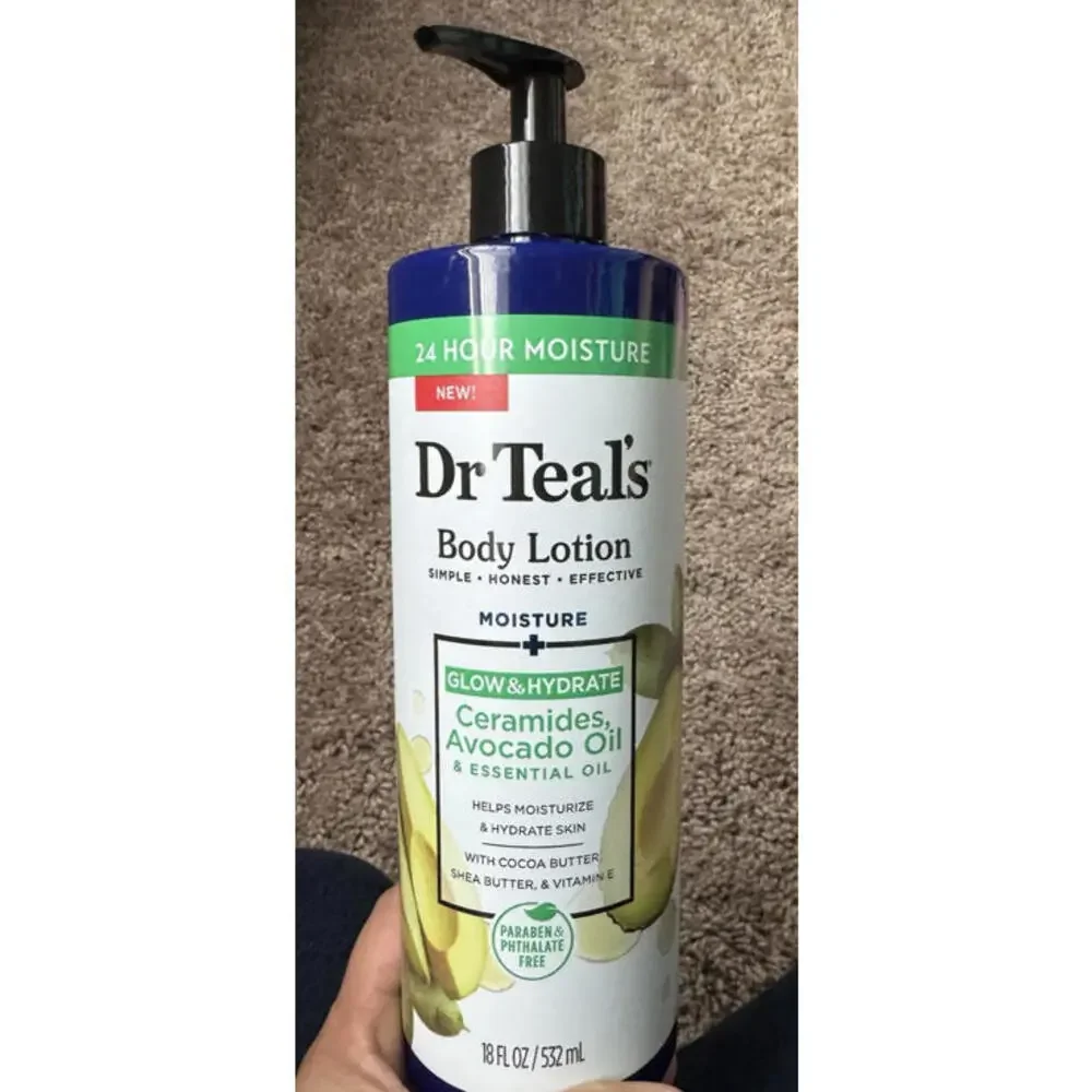 (2-Pk) DR TEAL'S Ceramide Avocado Oil GLOW HYDRATE BODY LOTION Cocoa Shea Butter